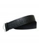 Black Leather Thistle Embossed kilt Belt