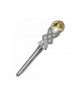 Chrome Finish Kilt Pin with Yellow Stone