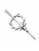 Thistle With Stags Head Kilt Pin Chrome Finish For Wedding Event