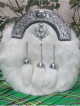 White Rabbit Fur Sporran with Thistle