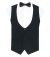 Stain lining black wool vest