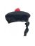 Beanie Glengarry Hat Plain Black with Red Pompom
