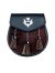 Half dress Leather Sporran With Brown Cow Fur
